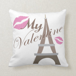 Eiffel Tower Paris My Valentine Throw Pillow