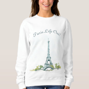 Eiffel Tower Paris Pen and Ink Sketch  Paris Life Sweatshirt