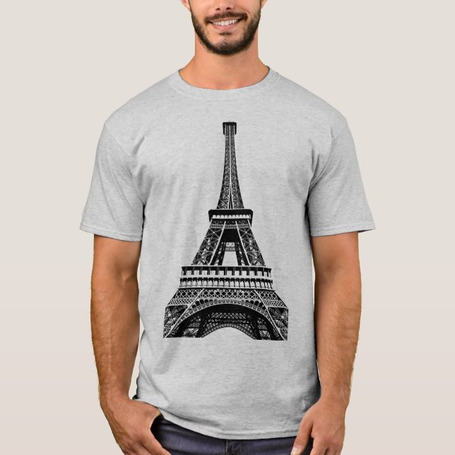 Eiffel Tower Paris Pop Art Template Mens Modern T-Shirt (Front)