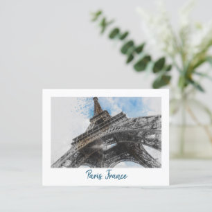 Eiffel Tower Paris Postcard – Vintage Retro Travel