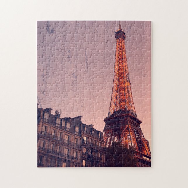 Eiffel Tower - Paris Retro Style - 11x14 - 252 pcs Jigsaw Puzzle (Vertical)