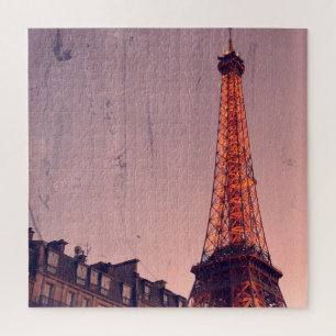 Eiffel Tower - Paris Retro Style - 20x20 -676 pcs. Jigsaw Puzzle