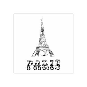 Eiffel Tower Paris Rubber Stamp