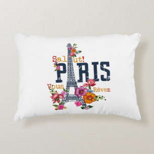 Eiffel Tower Paris Shirt Salut Flowering Paris Fra Accent Pillow