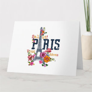Eiffel Tower Paris Shirt Salut Flowering Paris Fra Card
