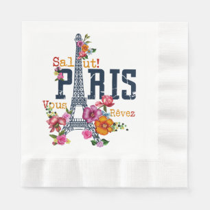 Eiffel Tower Paris Shirt Salut Flowering Paris Fra Napkin