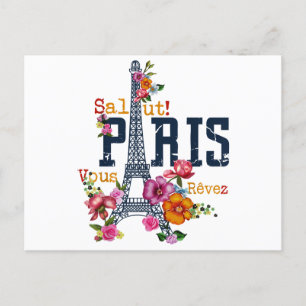 Eiffel Tower Paris Shirt Salut Flowering Paris Fra Postcard