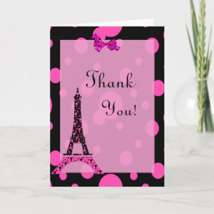 Eiffel Tower Paris  Thank You Note