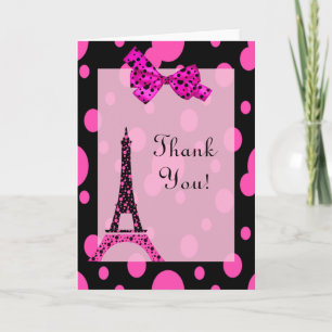 Eiffel Tower Paris  Thank You Note Card