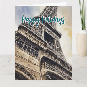 Eiffel Tower Paris Travel Vintage Retro Art Card