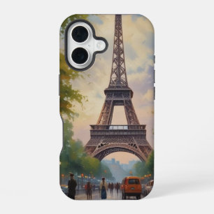 Eiffel Tower Paris Travel Vintage Retro Art iPhone 16 Case