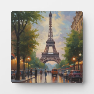 Eiffel Tower Paris Travel Vintage Retro Art Plaque