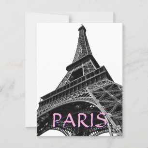 Eiffel Tower Paris Travel Vintage Retro Art Postcard