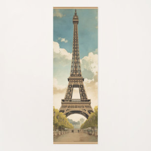 Eiffel Tower Paris Travel Vintage Style Retro Art Yoga Mat