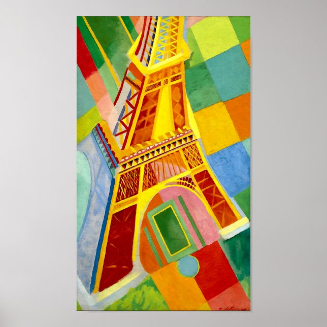 Eiffel Tower, Paris -Vintage Painting by Delaunay Poster (Front)