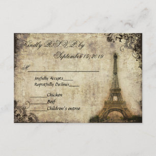 Eiffel Tower Paris Vintage Wedding RSVP