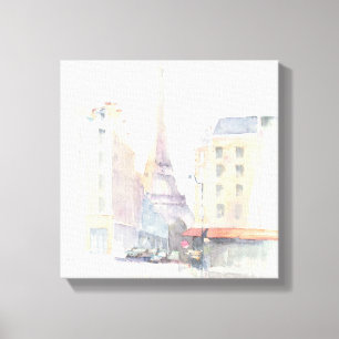 Eiffel Tower Paris Watercolor Canvas Print