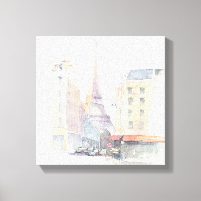 Eiffel Tower | Paris Watercolor Canvas Print (Front)