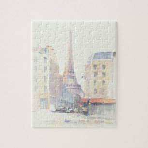 Eiffel Tower   Paris Watercolor Jigsaw Puzzle