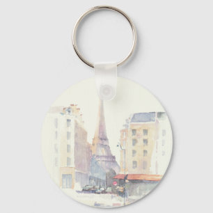 Eiffel Tower   Paris Watercolor Keychain