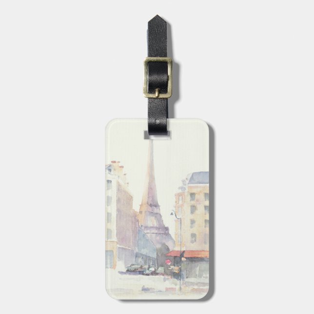 Eiffel Tower | Paris Watercolor Luggage Tag (Front Vertical)