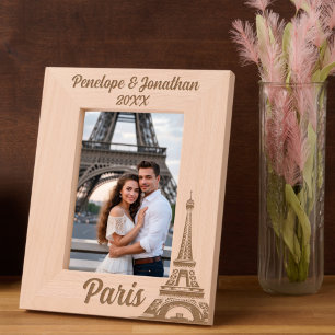 Eiffel Tower Paris with Custom Name & Date Etched Frames