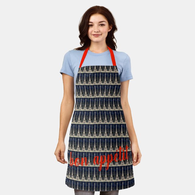 Eiffel Tower Pattern Apron (Worn)