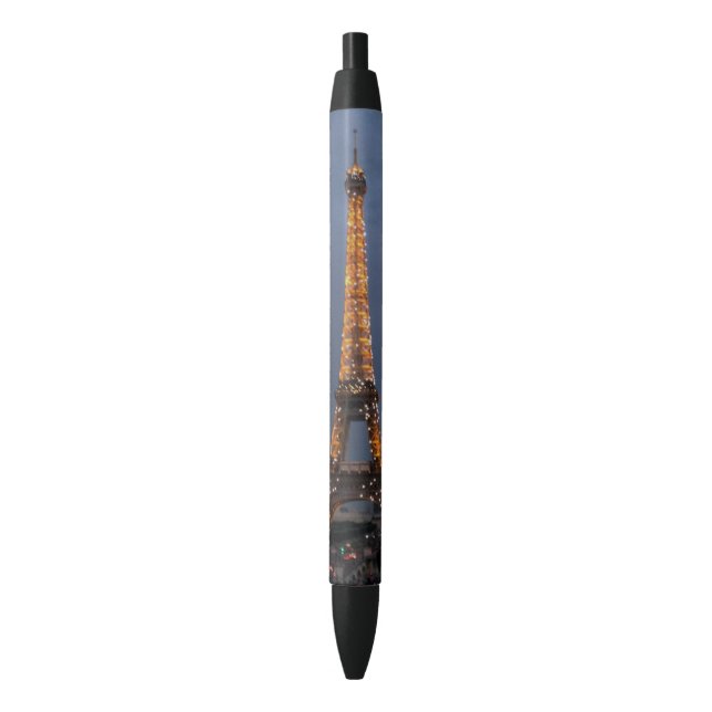 Eiffel Tower Personalized Black Ink Pen (Front Vertical)