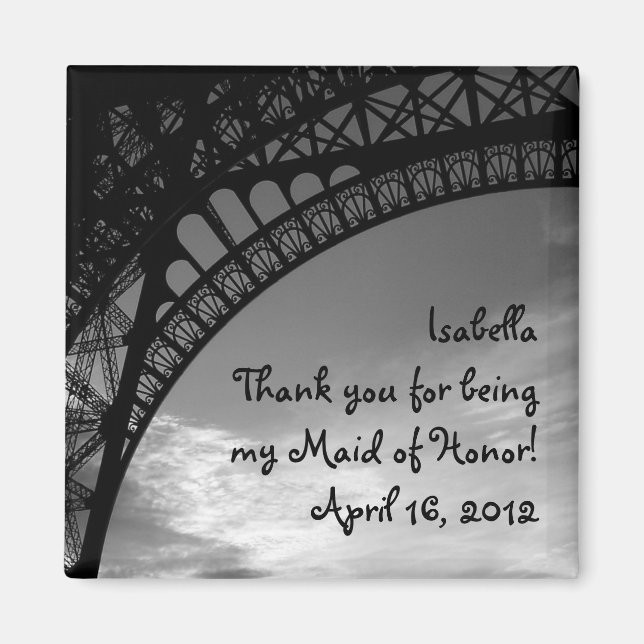 Eiffel Tower Personalized Maid of Honour Magnet (Front)