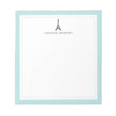 Eiffel Tower Personalized Notepad | Sea (Front)
