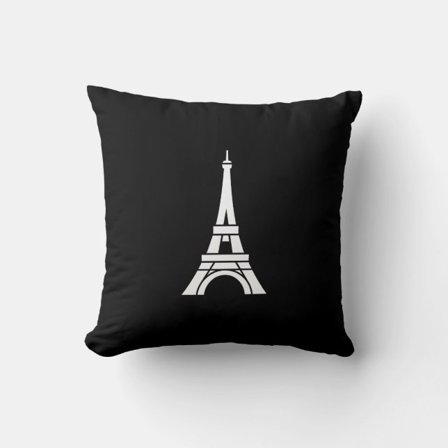 Eiffel Tower Pictogram Throw Pillow (Front)