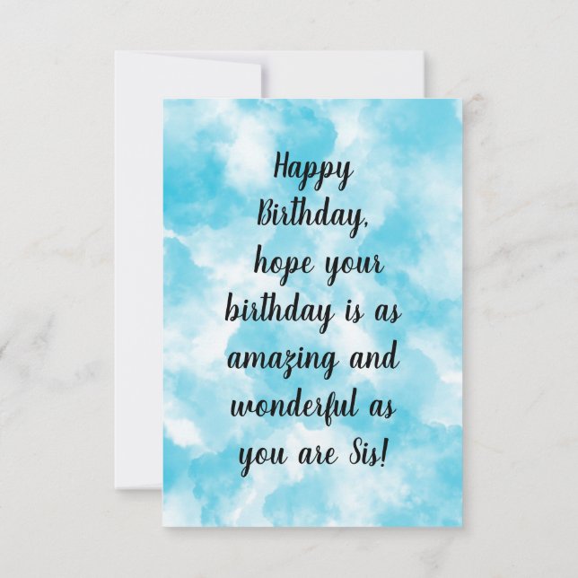 Eiffel Tower Pink Happy Birthday Sister Thank You Card (Back)