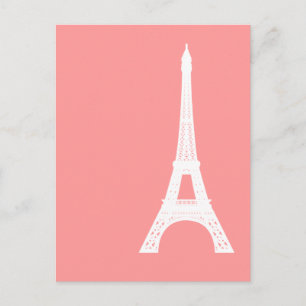 Eiffel Tower Pink Postcard