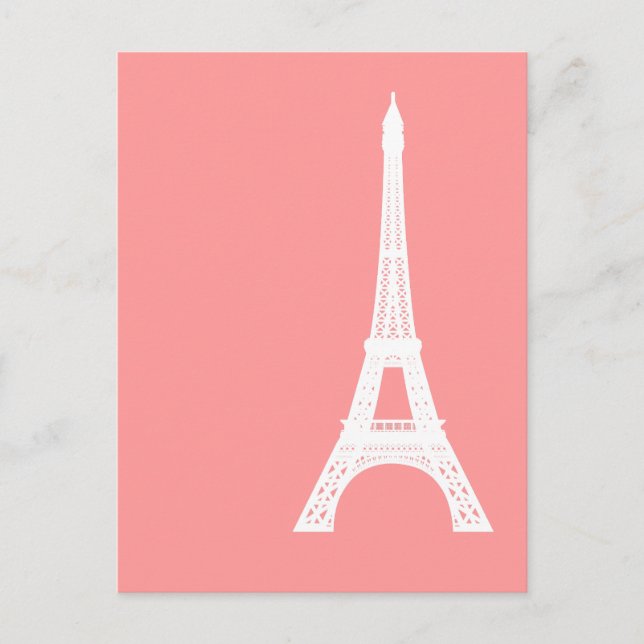 Eiffel Tower Pink Postcard (Front)