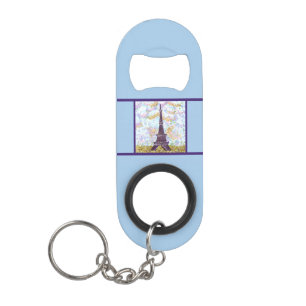 Eiffel Tower Pointillism sky grass bottle opener Keychain Bottle Opener