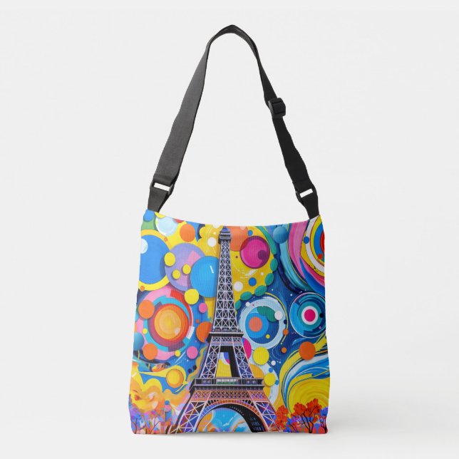 Eiffel Tower Pop Art Crossbody Bag (Front)