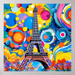 Eiffel Tower Pop Art Poster