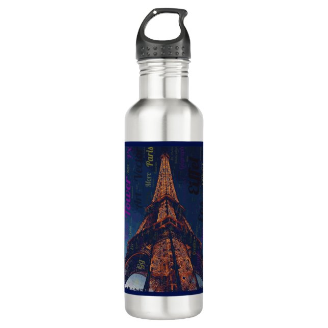 Eiffel Tower Post Card  Stainless Steel Water Bott 710 Ml Water Bottle (Front)
