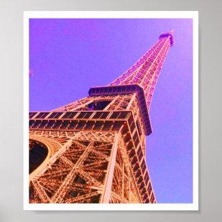 Eiffel Tower Purple & Orange Poster