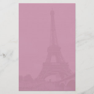 Eiffel Tower Purple Stationery Paper