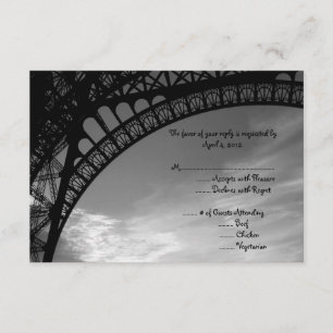 Eiffel Tower Reply Card with Menu Options