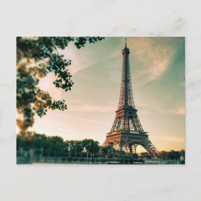 Eiffel Tower Romantic Paris City of Love Travel Postcard (Front)