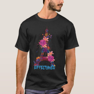Eiffel Tower Roses I Love Paris Souvenir France Fr T-Shirt