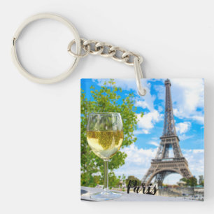 Eiffel tower shot glass keychain