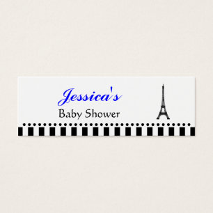Eiffel Tower Silhouette Small Tag - Bright Blue