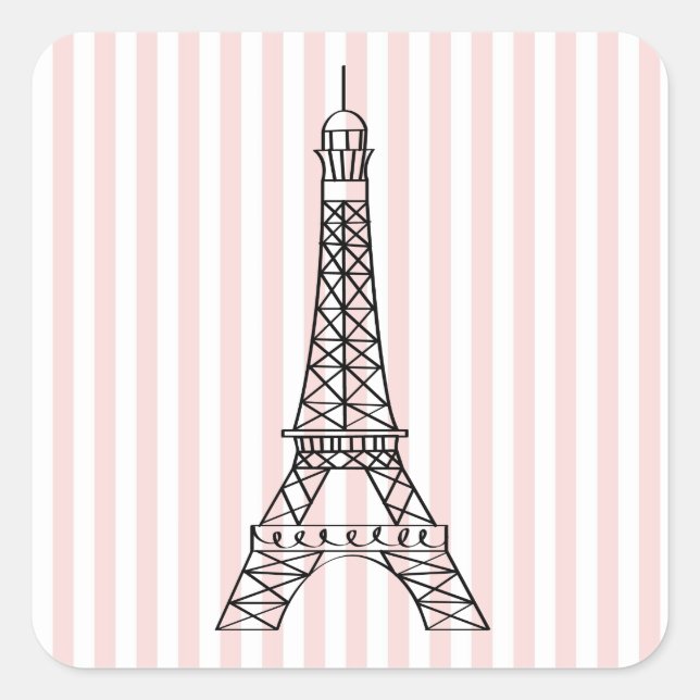 Eiffel Tower Square Sticker (Front)