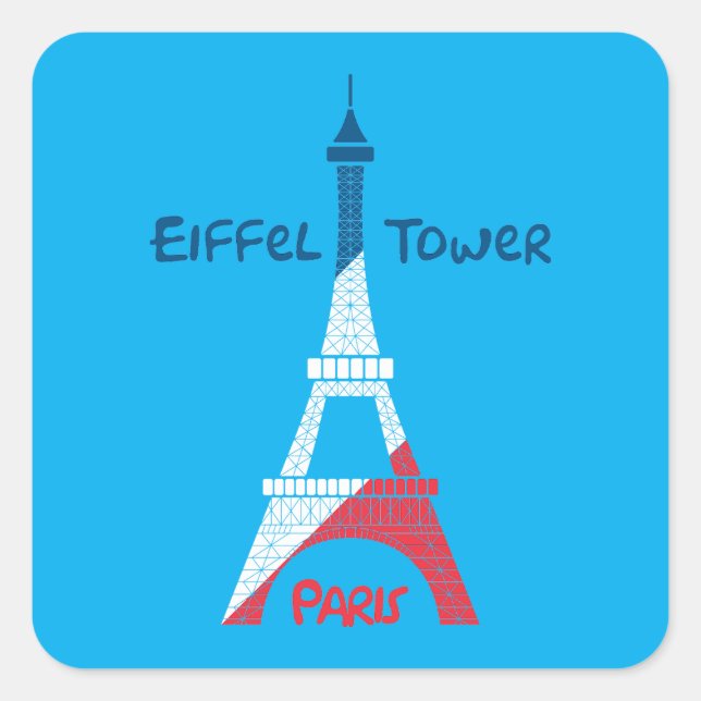 Eiffel Tower  Square Sticker (Front)