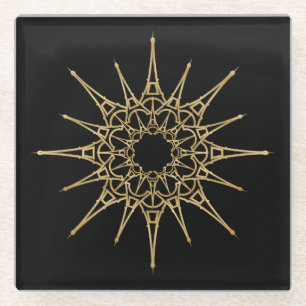  Eiffel Tower Star Pattern Glass Coaster