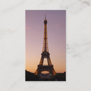 eiffel tower sunset business card