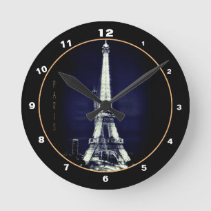 Eiffel Tower & Surreal Paris Art /love France BB Round Clock